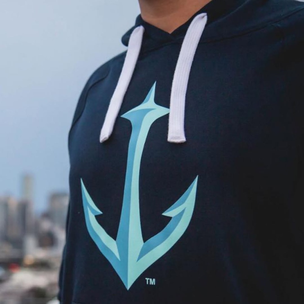 Sportiqe, Seattle Kraken Anchor Hoodie, Navy Blue, XL, MSRP  $75